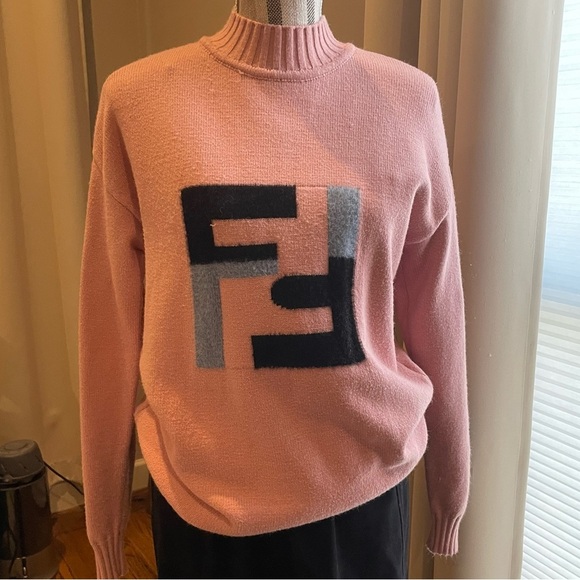 Bubble Gum Pink Sweater with Graphic Design - Picture 1 of 6